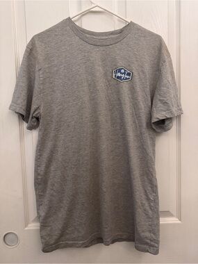 Hang Ten Light Gray Short Sleeve Crewneck Tee with Blue Logo